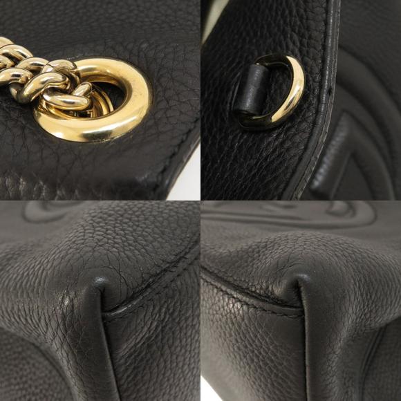 Gucci Soho Chain Bag Interlocking G Tote Bag Leather Black - Picture 8 of 9